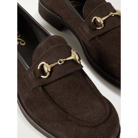 $950 GEORGE CLEVERLEY Colony Full-Grain Suede Loafers Black US 9 / UK 8 EU 42